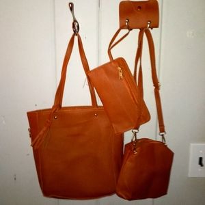 Tan 4pc hand bag